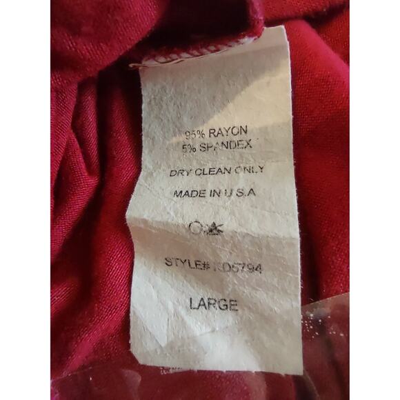 L SIGNATURE Women's Maxi Dress Red Large Rayon Spandex Formal Colorful - Picture 4 of 5